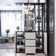 Henglesheng Eingangsschrank Schuhschrank integrierter Weinschrank Abteilung Wohnzimmer Eingang doppelseitig Foyer Schrank Wohnzimmer Weinschrank P01: [Marmor Weiß + Schwarz Eiche] 1050