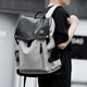 Fanzhe Casual Backpack Men's Trendy Brand Junior High School Student School Bag Fashion Trendy Leather Travel Backpack Men's Computer Bag