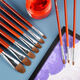 Brush, gouache brush, round head oil brush flat head set, watercolor acrylic water chalk, special for art students, 6 pieces [13579 11]+ ​​line pen box