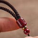 Quan Biyan pendant lanyard cinnabar men's hand-woven rope six-character mantra jade jade pendant rope necklace accessories rope six-character mantra cinnabar pendant lanyard black thickened lanyard | hand-woven