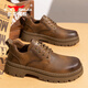 Bull Family Herrenschuhe Frühling Outdoor Arbeitsschuhe niedrig vielseitige Martinstiefel Dicke Sohle Kleidung-resistente Big Head Casual Lederschuhe