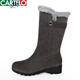 
CARTELO crocodile (CARTELO) plus velvet thickened snow boots for women in winter fur integrated boots flat sole non-slip mid-boots warm mother cotton shoes 719 black 36