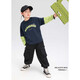 Zuoxi Boys T-shirt Long Sleeve Fake Two-piece Spring and Autumn Top 2025 New Children's Cotton Sweatshirt Navy 160