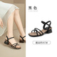 Dadong DUSTO Dadong strap sandals women's shoes 2024 summer new fashion cute simple thick heel square heel 1048 black 36