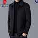 Pierre Cardin Wolle Wollmantel Herrener Herbst- und Winterkleidung verdickte die Mitte der Herrenjacke im mittleren Alter mit mittleren Alter 99652 Schwarz (abnehmbar Down-Liner) 175/l