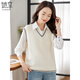 She enjoys knitted vest women's V-neck sleeveless sweater vest waistcoat sweater fashionable slim inner top T13KZ5499