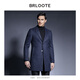 Brloote/Barouite Wollmantel für Männer mit mittlerer Länge Casual Revers Slim Wollmantel. Herbst- und Winter neue Produkte. Hidden Blue 175/96a
