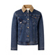 Navigare Italian small sailing boat women's cotton wool collar denim jacket short retro jacket 2341904501 Blue M
