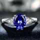 Xuanpao 925 sterling silver deep sea sapphire earrings texture ring for women Tanzania blue suit necklace bracelet jewelry Tanzania blue pendant [with necklace]