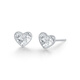 Mengjinyuan Platinum Earrings Crushed Ice Heart Diamond Earrings PT950 Platinum as a Birthday Gift for Girlfriend, Weight Approximately 1.35g