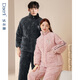 Dalli couple pajamas winter coral velvet three-layer quilted thickened warm flannel sandwich casual home wear set for women T8237113-011-pink women L