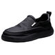 Feilixidi canvas shoes lightweight men's shoes thick sole comfortable one-foot loafers black cloth shoes men's black upgraded version 41