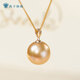 Fengxia 18K gold South Sea sea gold pearl pendant, perfect round, strong light 12-13mm large dragon ball pearl necklace gift
