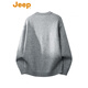 Jeep (JEEP) Sheep Wool JEEP Jeep American Henry Neck Sweater Men's Autumn and Winter Trendy Knitted Sweater Loose Top Light Gray_Official Authentic M_Recommendation_100-120Jin Jin equals 0.5 kg