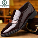 
Woodpecker formal wear without laces for work men's leather shoes dad flat men's leather shoes suit soft leather large size shoes 9902 shine black 40