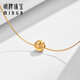 Ming brand jewelry 18K gold yellow red color gold glare cat eye bead set chain clavicle necklace gift for women pricing about 42+3 cm about 0.97-1.08 g 18K yellow CSR0229