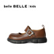 Belle Shallow Mouth Mary Jane Children's Shoes Women's Shopping Mall Same Style British Style Small Leather Shoes A5305C84 Brown Size 29