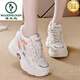 Specht echtes Leder Daddy Schuhe für Frauen 2025 Herbst New Wedge Super Hot Frauenschuhe weiche alleinige Reise Sportschuhe 826 Weißes Leder (innerhalb von 8 cm Höhe) 36