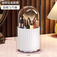 Mingzhi Yifan dust-proof makeup storage box eye shadow foundation lipstick pen holder dressing table product organizer desktop storage shelf makeup box cream white