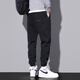 Jeep Spirit Casual Hosen für Männer Frühlings- und Herbst neue lose Krawatten Sport lange Hosen für Männer Trendy Marke Vielseitige Arbeitshose für Männer 9859 Schwarz + 9859 Grau 2xl