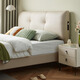 LIN'S HOME Cuir Art Bed Minimalist Style Soft Cover 1.52m Double Bed Rib Skeleton Master Bed 2025 Nouveau TBC723 [Skin protéique] lit ordinaire + matelas CD319A 1,8x2m