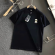 仓石一树潮牌高端轻奢男士T恤短袖夏季新款宽松休闲重磅情侣上衣 黑色 XL