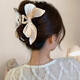 Bow-tie back head hair clip for women Shark clip 2025 high-end temperament grab clip with small hair volume black