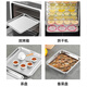 Shengnian stainless steel square tray commercial household dish plate fish plate punching plate dryer oil tray barbecue plate 410 material non-porous type extra thick type 50x50x4.8cm