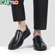 Cartelo Lederschuhe Herren Sommer Cowhide Ein Fuß Herrenschuhe Cowhide Weiches Einzelbetrieb Casual Schuhe 6219 Schwarz 40