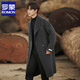 ROMON double-breasted wool wool jacket for men's mid-length autumn and winter double-sided fleece business coat for men's trench coat high-end taupe XL