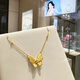 Fat Donglai's same style 18k gold butterfly necklace, K gold, gold and silver texture clavicle chain gold personalized gift for women during the flower month, butterfly necklace