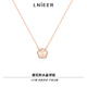 Lnieer S925 silver romantic cherry blossom pendant necklace for women with light luxury niche design rose gold clavicle chain as a gift for girlfriend Sakura pink crystal necklace S925 silver