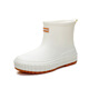 Fashionable Japanese rain boots for women wearing short tube rain boots for outdoor work waterproof and non-slip shoes rubber shoes flat sole pull-toe shoes apricot color 36