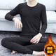 KIEXI Thermal Underwear Set Men's Autumn and Winter Constant Temperature Underwear Seamless Velvet Bottoming Shirt Autumn Clothes and Autumn Pants Men's Suit - Half Turtle Collar Light Gray XL 115-130Jin Jin equals 0.5 kg