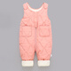 Disney children's overalls for boys and girls in autumn and winter all-in-one velvet cotton pants for babies with open gear for children and infants thickened outer pants pink velvet thickened 80