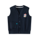 Paw Paw Team Li Dagong Children's Vest Spring and Autumn Vest Liner Boys' Vests and Middle-aged Children's Knitted Jackets Pure Cotton Outer Wear Vest Children's Clothing Navy Blue 120