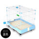 Jiamen JIAMEN (JIAMEN) dog cage small and medium-sized dog indoor with toilet Teddy small pet dog cat cage rabbit cage villa isolation fence dog cage blue wheel large size 99*62*71cm