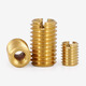 Bingneng brass screw sleeve thread repair sleeve copper internal and external tooth braces slotted screw sleeve reducing nut conversion sleeve self-tapping M2*0.4-M4*0.7-length 5 10 slots