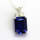 Fat Donglai same model Tanzanite sapphire rectangular pendant necklace women's accessories jewelry rose gold main stone 12X16mm without chain