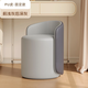 Qili makeup stool backrest, high-end dressing table stool, light luxury round stool, soft bag, simple makeup chair for bedroom, swivel stool, dark and light gray, premium PU leather, no rotation