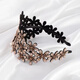 Mrs. Win (Mrs win) wide-brimmed flowers to cover white hair artifact, flower blossoms, rich and noble pressure hairpins, hairpins, rhinestone anti-slip headband, headband, headband, white hair cover - ink gray B05-104