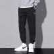Pantalones casuales de pájaros carpinteros para hombres Coritos sueltos en verano Nuevo estilo Harun Trendy Workwear Pantalones deportivos versátiles para hombres 9859 Black Plus Fleece XL
