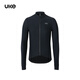 UKE men's fleece long-sleeved cycling jersey autumn and winter road bicycle outdoor temperature-locking and warm solid color jacket Sihai black M