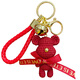 Marca moderna de la marca Wool Bear Bear Key Chain for Women Exquisito Key Pending Car Key School Bag Bag Cadena Cadena Key Wool Rabbit-Red