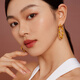 六福珠宝足金浪潮波浪硬金工艺黄金耳圈耳环耳饰 计价 A01TBGE0011 7.98克(含工费1484元)