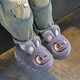 Children's cotton slippers boys winter cartoon cute non-slip indoor home soft bottom parent-child baby rabbit slippers gray slippers 12 35/36 size (shoe length 21CM suitable for feet 20
