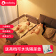 Coolbaby crib removable 0-3 years old multifunctional splicing bed foldable 1 basic bed + folding mattress + storage basket