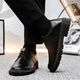 Funino leather shoes men's casual summer business formal wear big head trend British style work workplace interview men's small leather shoes black single layer upgraded comfortable version 42
