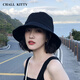 CHALL KITTY Women's Fisherman Hat Summer Sun Visor Anti-UV Sun Protection Hat Beach Sun Visor Sun Hat 2025 New Black - Brand Gift Box High-end