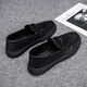 Huilijun 2025 Summer Horse-bit Hoquers Hombres versátiles zapatos casuales zapatos calzado transpirable SOMPLE SOMPLE SOTRO DE CUERO 9905 NEGRO 42